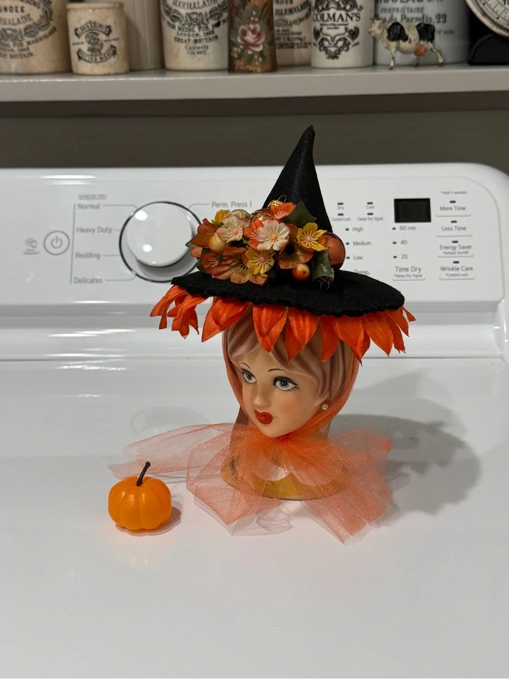 OOAK Fall Teen Witch Head Vase made by Me!